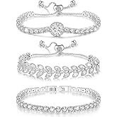 Suyi Tennis Bracelet Cubic Zirconia Bracelet Gold/Silver Plated Bracelets for Women