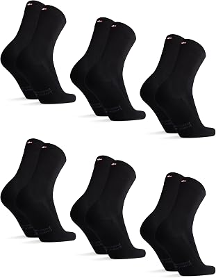 Chaussettes en Bambou, Lot de 6, Noir, 39-42