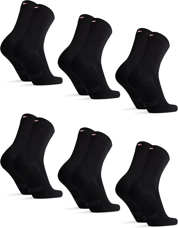 Calzini Uomo Fibra di Bambù, 6 Paia, Nero, 39-42