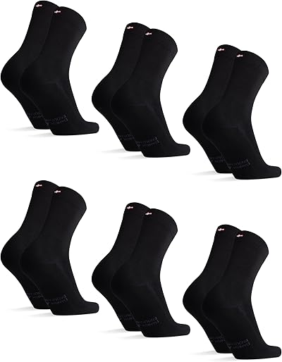 DANISH ENDURANCE Bambus Socken, Business Socken, Bunte Socken, Atmungsaktive Socken, Superweich & Anti-Blasen, Herren & Damen, 3 oder 6 Paar