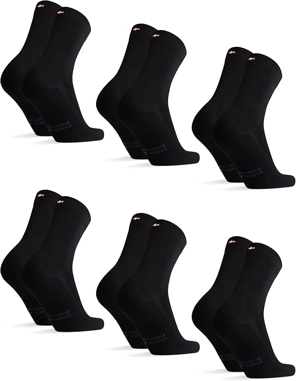 DANISH ENDURANCE Bambus Socken, Business Socken, Bunte Socken, Atmungsaktive Socken, Superweich & Anti-Blasen, Herren & Damen, 3 oder 6 Paar
