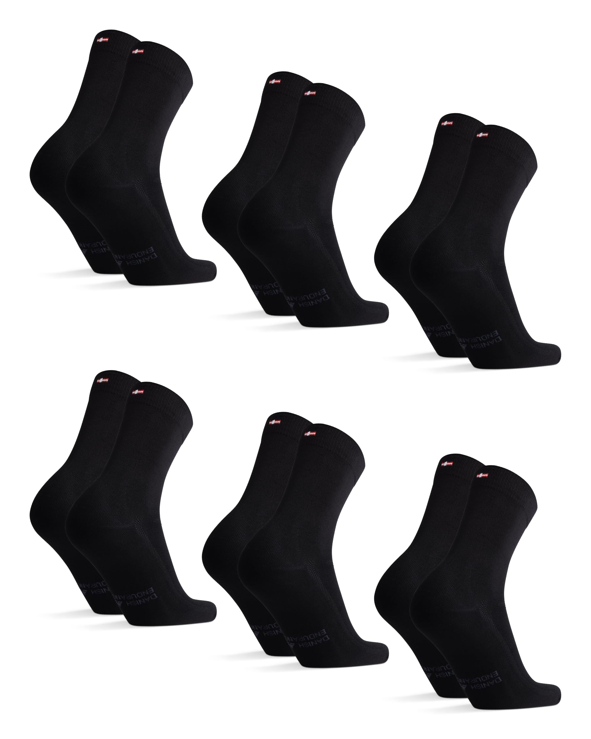 Photo 1 of DANISH ENDURANCE Dress Socks, Soft & Breathable for Men & Women, 6-Pack, Black, US Women 5-7 // US Men 3.5-6