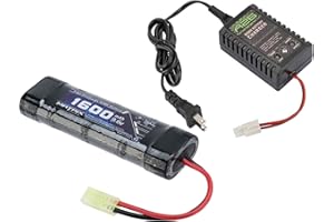 Evike Airsoft - Matrix/Cybergun AEG Battery Starter Package w/Smart Charger (Battery: 9.6v 1600mAh Small Brick Type/Small Tam.)