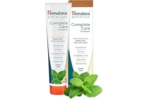 Himalaya Botanique Complete Care Toothpaste, Herbal, Mint Flavor, Fights Plaque, Freshens Breath, Fluoride Free, No Artificial Flavors, SLS Free, Cruelty Free, Foaming, 5.29 Oz, 1 Pack