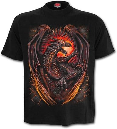 Amazon Com Spiral Dragon Furnace T Shirt Black 3xl Clothing