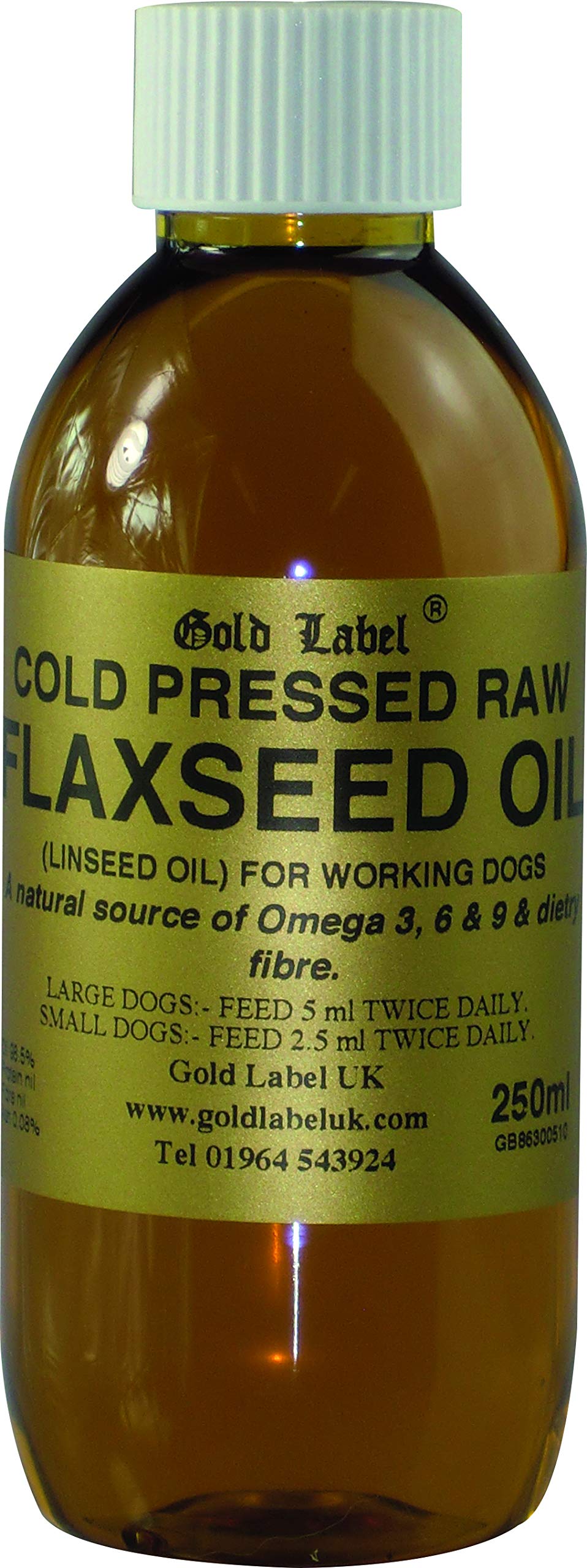 Gold Label Canine Flaxseed Oil, clear