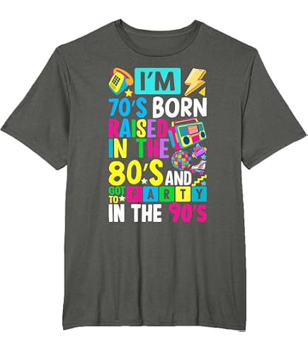 Amazon.com: Born In The 60s Raised In The 70s T-Shirt : Clothing