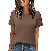 WIHOLL Short Sleeve Sweater for Women Trendy Summer Tops 2025 Early Fall Fashion Business Casual Outfits