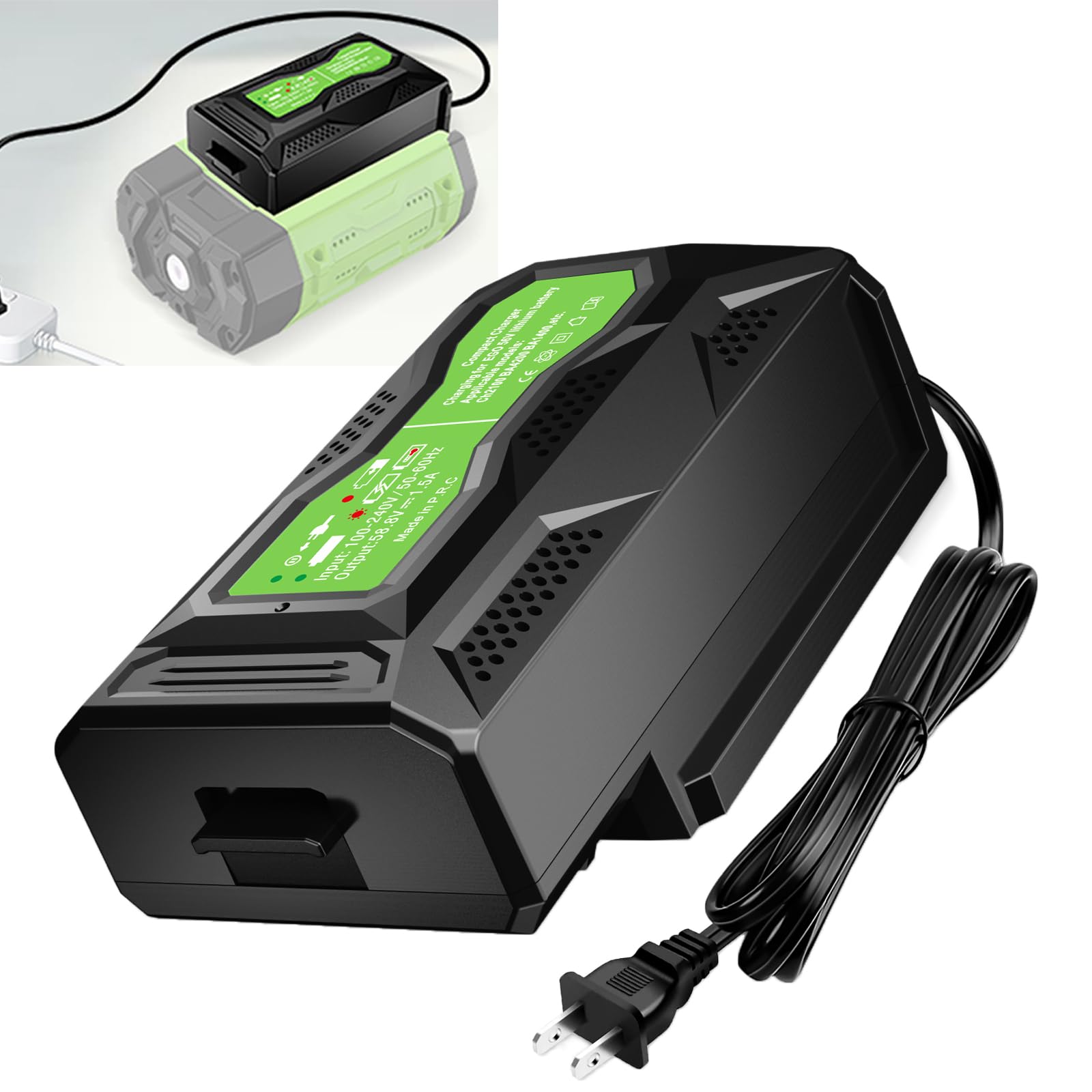 Photo 1 of Mini Charger for EGO 56V Battery, Replacement Rapid Charger for EGO 56 Volt CH5500 CH2800D Fast Charging for BA2800 BA4200 BA1400 BA5600 Battery