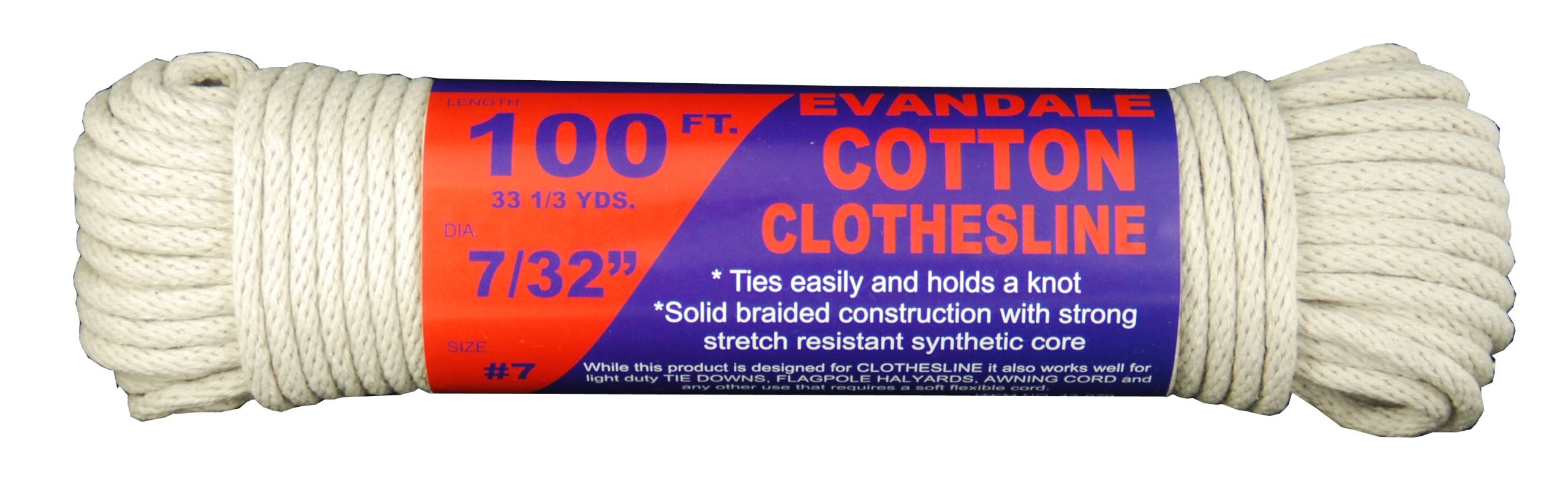 T.W Evans Cordage 43-070 7/32-Inch Evandale Cotton Clothesline 100 Hank