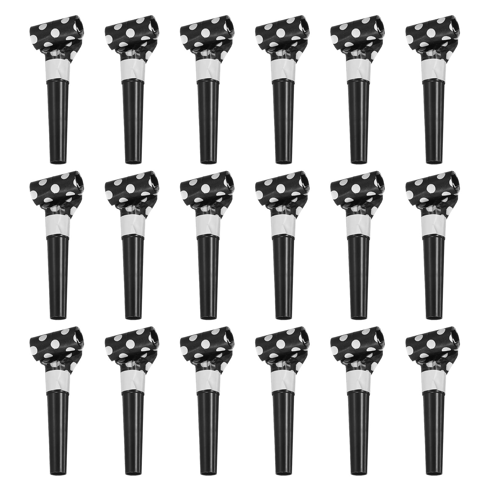 sourcing map 18 Pcs Colorful Noise Makers Plastic Party Blowers Party Favors for Birthday Parties Holiday Christmas New Years Gift Favors, Black