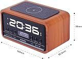 Roxel Nod Bedside Radio DAB/DAB+ FM Alarm Clock QI Wireless Charging Walnut view 4