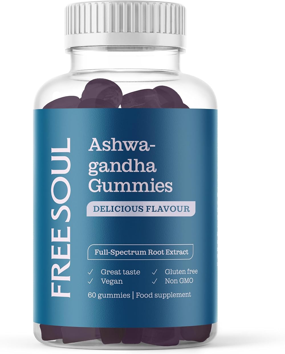 Free Soul Ashwagandha High Strength Gummies 60 Vegan Non-GMO