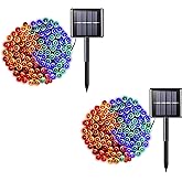 2 Pack 200 LED Solar String Lights, 85.2ft 8 Modes Solar String Lights for Outside, Waterproof and Solar Powered Outdoor String Lights for Holiday Christmas Yard Garden Tree Wedding Party (Multicolor)