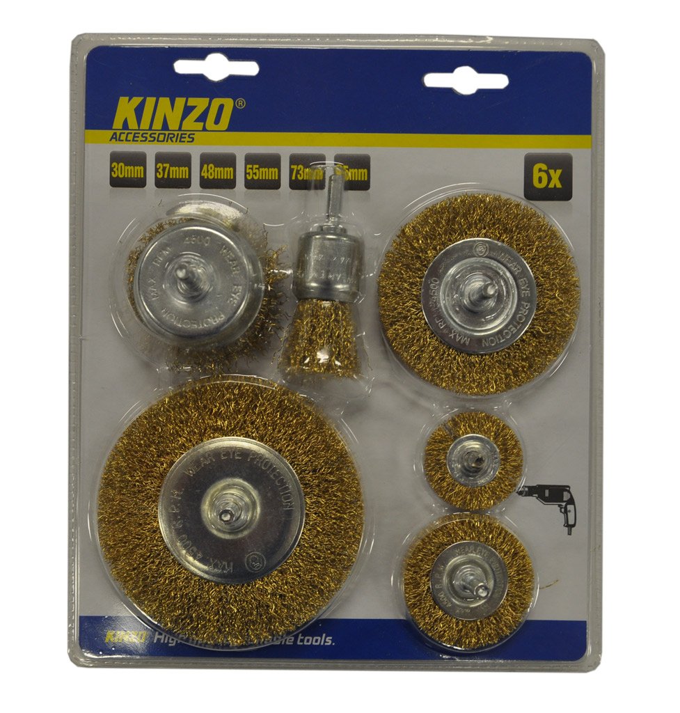 KINZO 54679 Steel Wire with Brass Coating Brush