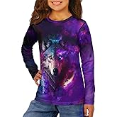 Uourmeti Kids Long Sleeve T Shirts for Girls Gym Clothes Teens Fall Tops Dressy Casual Graphic Tees