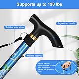 supregear Folding Cane Adjustable Walking Stick Blue Floral Lightweight view 4