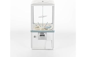 HinLIaDa Candy Vending Machine, Commercial Gumball Vending Machine Gumball Bank Big Capsule Vending Machine Toy Vending Machine for 1.77-1.97in Gumballs/Toys, 1 Coins Only (White)