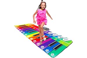 Play22 6 ft. Floor Piano Mat for Toddlers - Giant Piano Playmat, 24 Keys, 8 Musical Instruments, Adjustable Vol, Built in Songs, Record & Playback - Best Musical Toy Gift for Boys & Girls Ages 3-10
