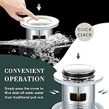 Wasserrhythm Pop Up Basin Waste Slotted Click Clack Chrome 304 Stainless Steel view 3