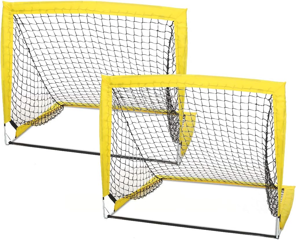 WEKEFON Soccer Goal Portable Soccer Nets for Backyard Outdoor Training and Games Goals for Kids with Carrying Bag, Fiberglass Poles, Sets of 2 : Sports & Outdoors
