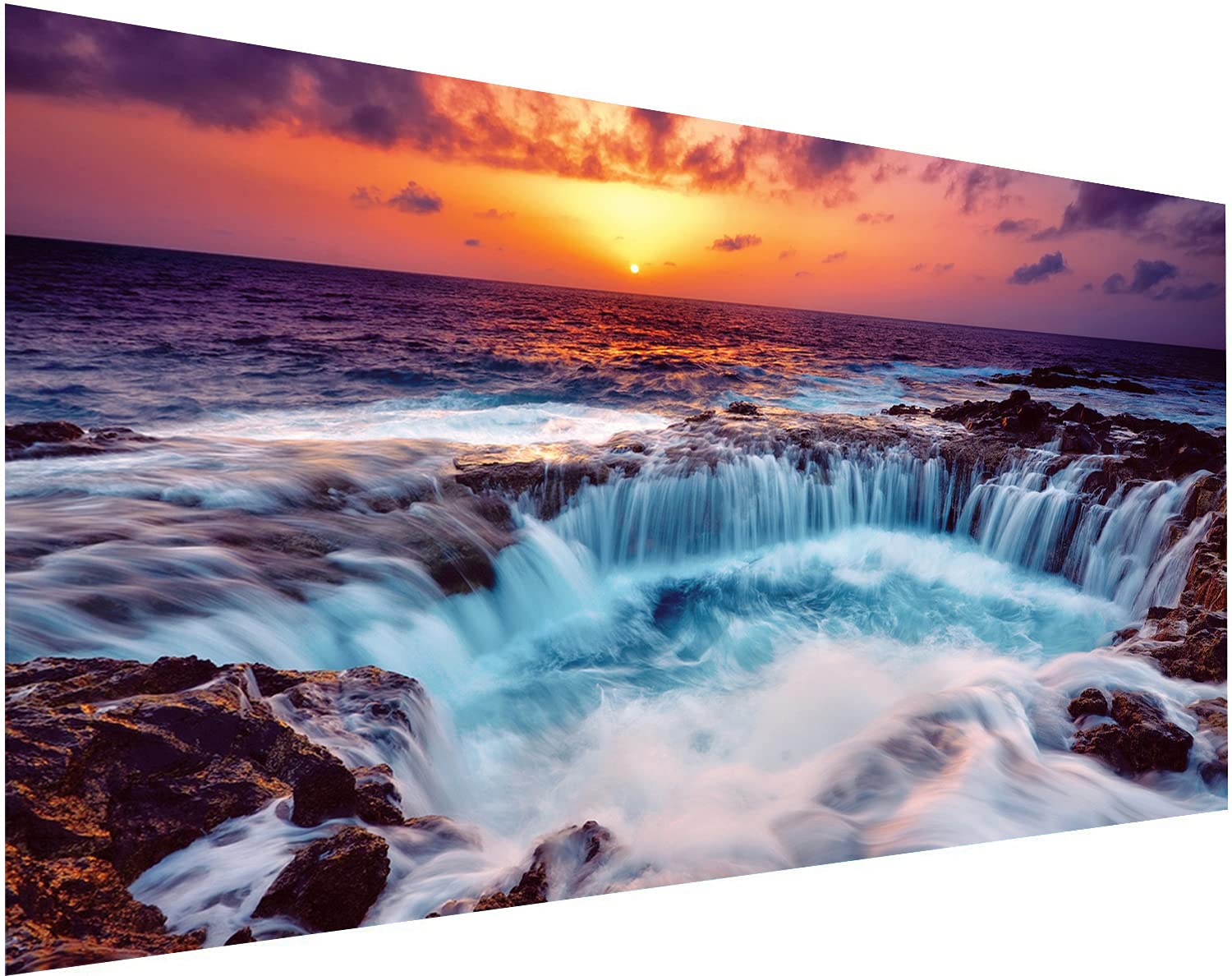 YALKIN Diamond Painting Kits for Adults, DIY 5D Diamond Art Large Waterfall (35.5x15.7inch) by Number with Gem Art Drill Diamond Painting Kits for Kids for Home Wall Décor, Christmas Gifts