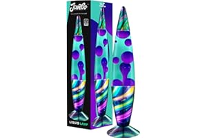 JAMBO 16" Beautiful Lamp- Teal with Purple Wax- Neon Twilight, Relaxing Liquid Light, Night Light Nightlight, Home Decor Living Room Office Bedroom Lamp for Adults Teens Kids, Magma Motion