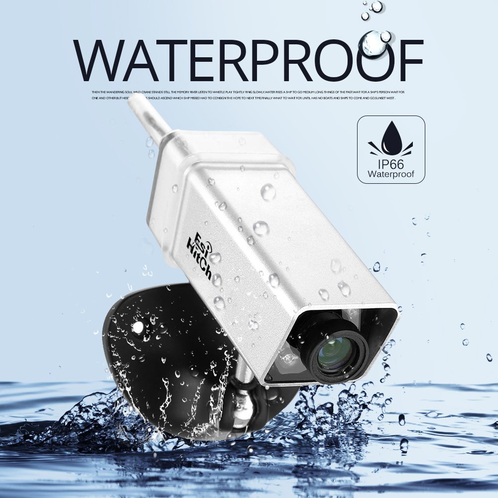 Reversing Camera Wireless Vehicle Backup Camera with Battery Water Proof IR Night Digital Interference Free for Caravan Trailer Hitch with 2.5\