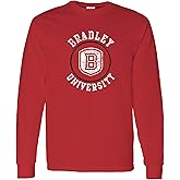NCAA Distressed Circle Logo, Team Color Long Sleeve, College, University