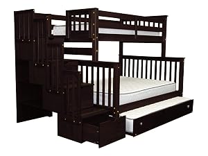 Bedz King Stairway Bunk Beds Twin over Full 