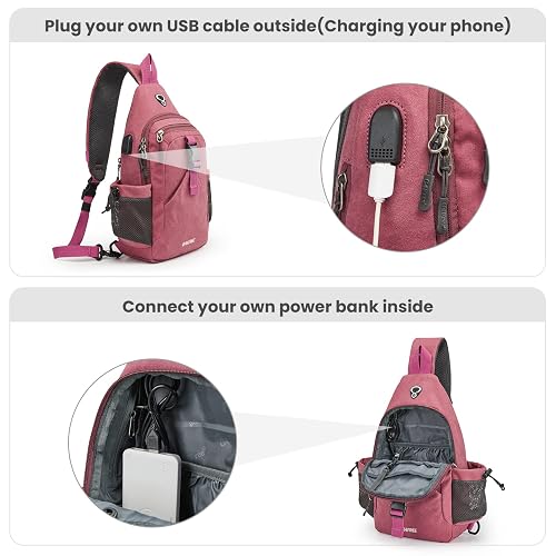 G4Free Canvas Sling Bag Crossbody Backpack with USB Charging  display picture 1