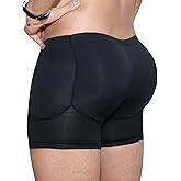 Fhspw Mens Padded Underwear, Hip Lift Boxer Briefs Body Shaper, Butt Lifter Shapewear Shorts with Detachable Pads