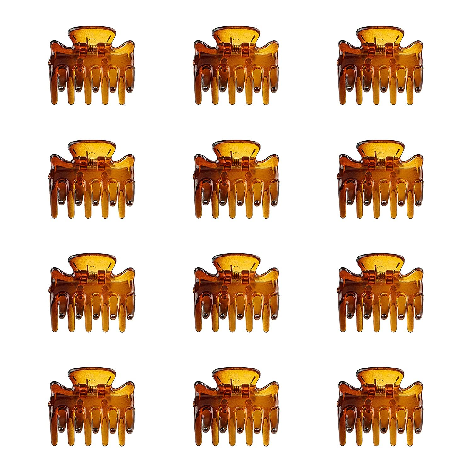 12 PCS Small Hair Clips Women Brown 1.2 Inches Medium Size Hair Claws Clip Hair Styling Butterfly Hair Clamp