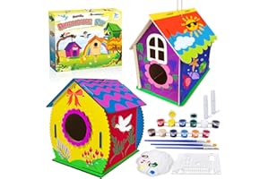 Heyzeibo 2Pack Birdhouse Kit, Craft Kits for Kids to Build and Paint Bird House, Easter DIY Wooden Arts and Crafts for Girls Boys Toddler