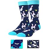 HAPPYPOP Novelty Gifts for Men - Camping Golfing Bowling American Flag Music Fishing Socks