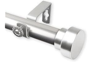 Rod Desyne 100-37-285 Bonnet 1" OD 28-48 inch-Satin Nickel Single Curtain Rod Set, 28-48"