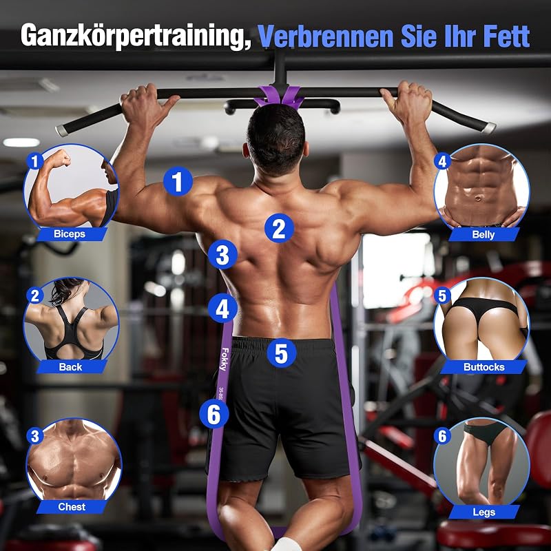 Fitnessbänder Resistance Bands Set mit 4 Stufen