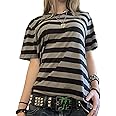 Y2k Fairy Grunge Clothes for Women Emo 2000s Skull Skeleton Print Tees Shirts Fairycore Vintage E-Girls Clothes