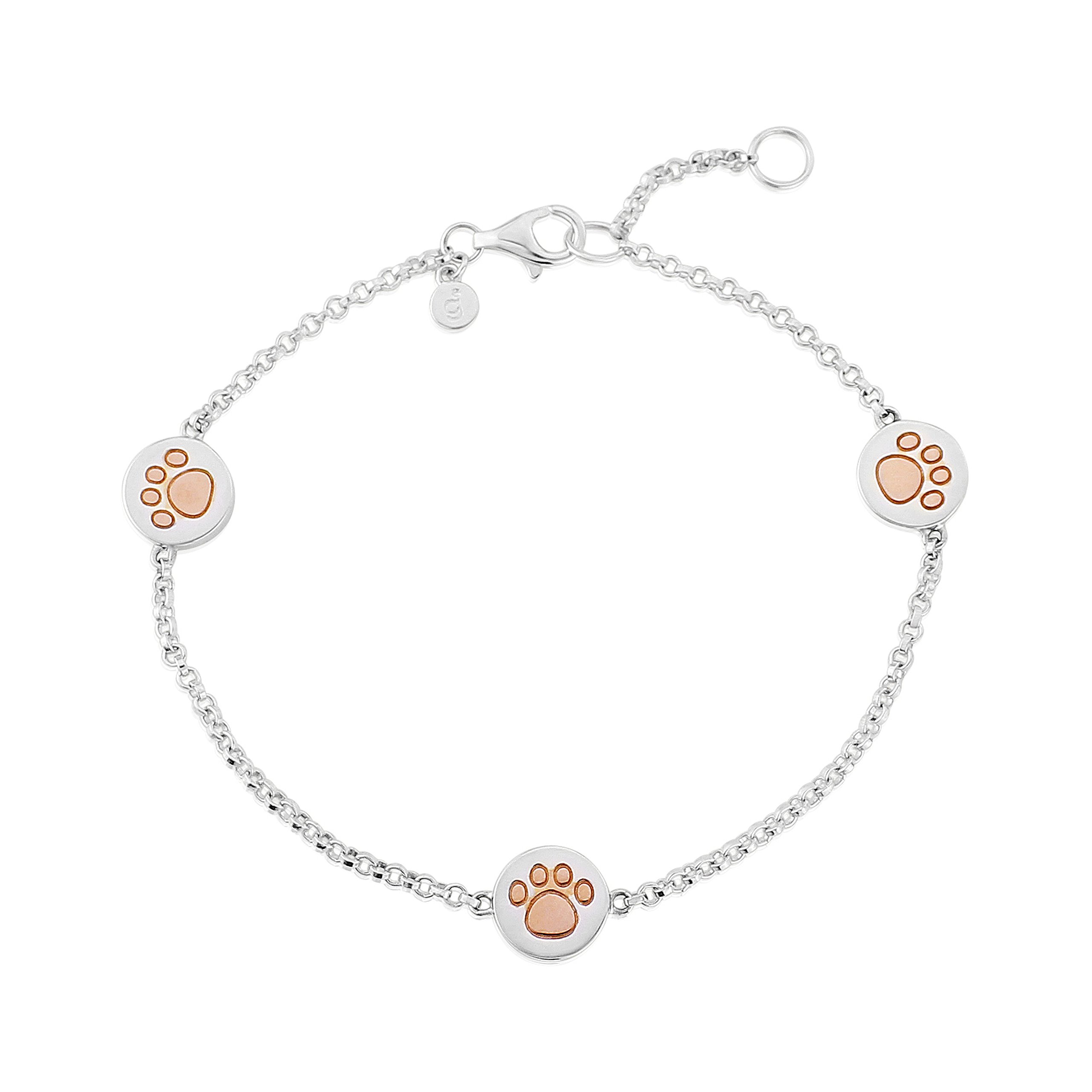 Gemma J Silver Paw Print Bracelet – from The Woof Collection of jewellery for dog lovers