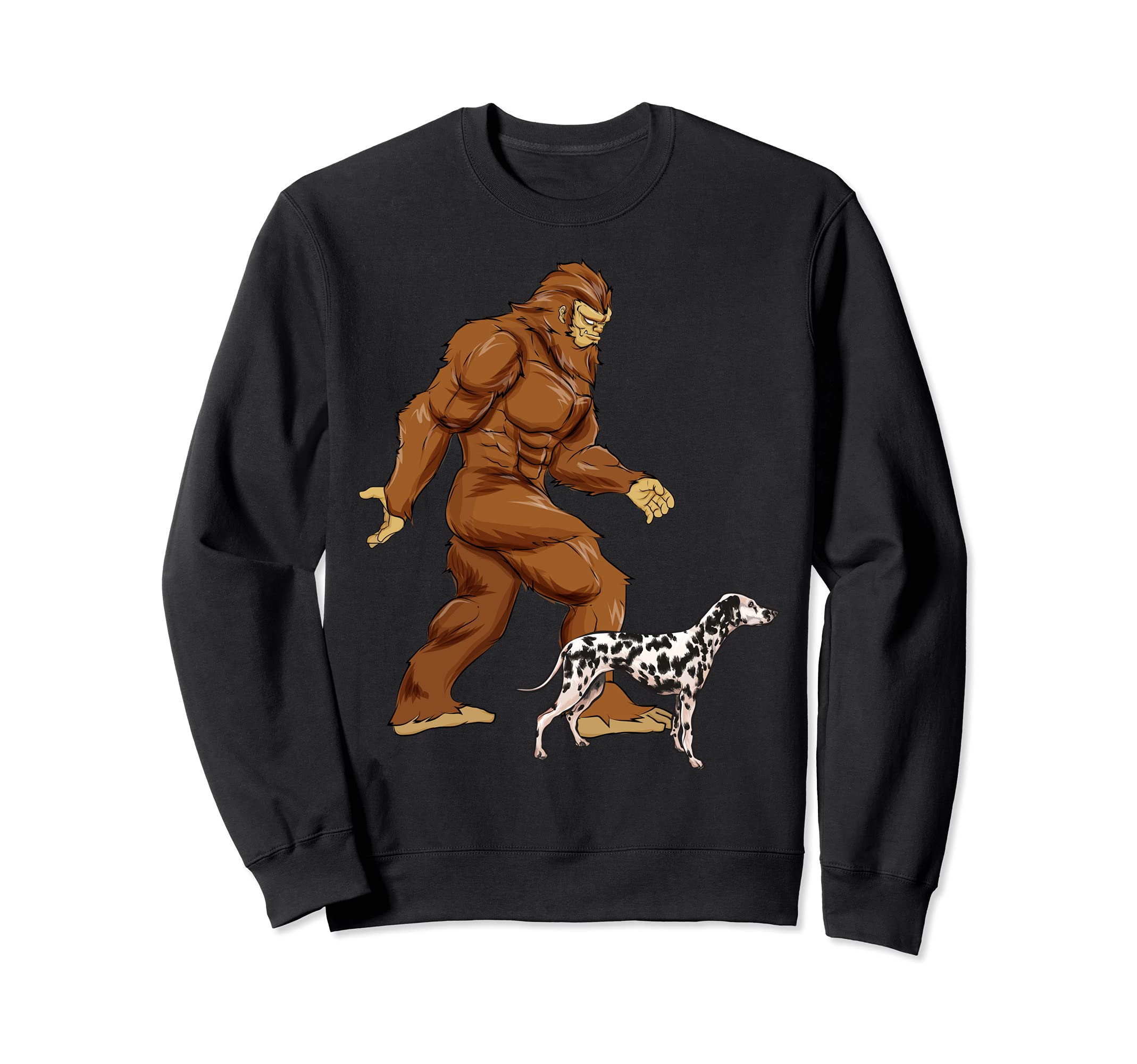Funny Bigfoot Walking Dalmatian Sasquatch Dog Sweatshirt