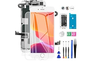 Mobkitfp for iPhone 8 Screen Replacement 4.7" Full Assembly LCD Display Digitizer with Front Camera+Ear Speaker+Sensors+Waterproof Seal+Repair Tools+ Tempered Film for A1863, A1905, A1906 [White]