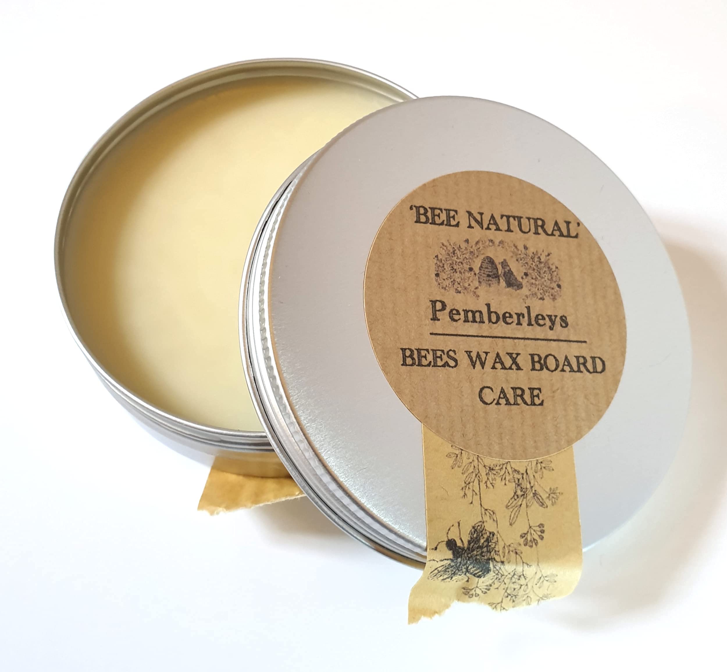 'Bee Natural' & 'Vegan Naturally' All in one Wax Chopping Board Care - Pemberleys of Baker Street (Beeswax, 100ml)