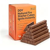 DDY Upgraded Natural Fire Starter 42 Sticks, Quick Ignite Kindling for BBQ Camping Fire Pit