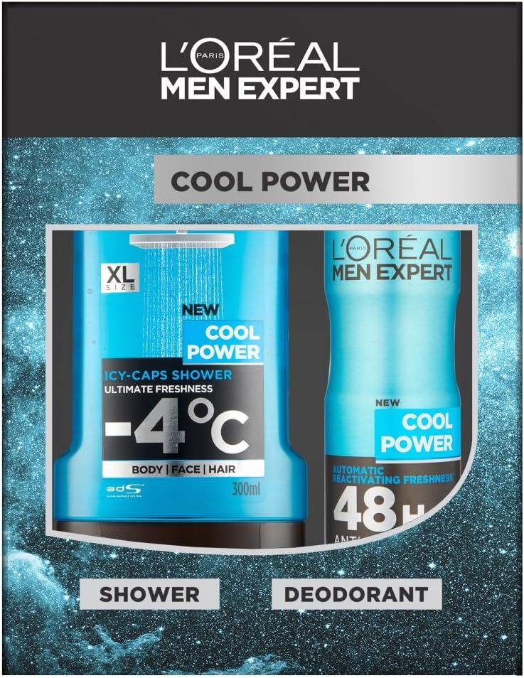 L'Oreal Men Expert Cool Power Shower Gel & Antiperspirant Gift Set For Him
