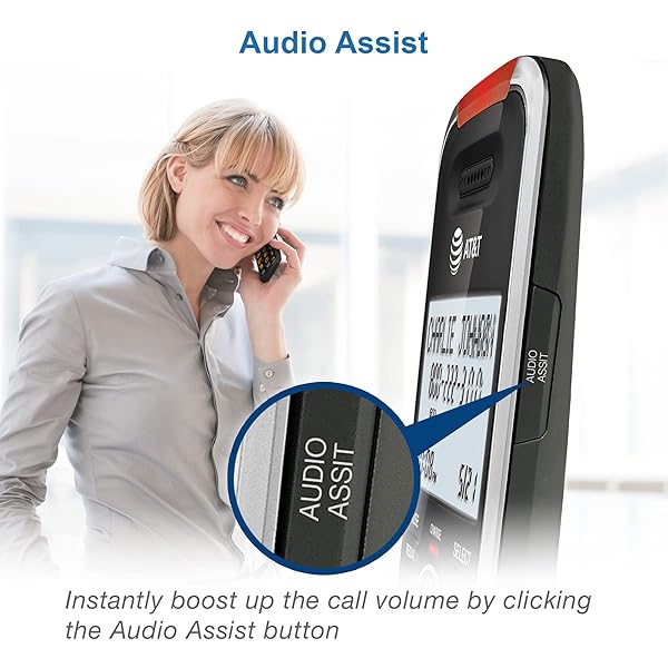 AT&T BL102-3 DECT 6.0 3-HANDSET CORDLESS PHONE FOR HOME WITH ANSWERING MACHINE, CALL BLOCKING, CALLER ID ANNOUNCER, AUDIO ASSIST, INTERCOM, AND UNSURPASSED RANGE, SILVER/BLACK