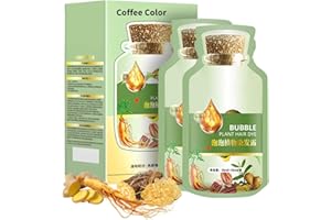 Natural Plant Hair Dye for Gray Hair, Plant Bubble Hair Dye Shampoo for Men Women, Color Shampoo Conditioner, Cofffee, 30ml 1