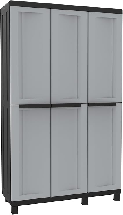 Terry Twist Black 102a Armoire D Interieur Et D Exterieur A 3 Portes Multifonctionnelle Avec Compartiments Separes Gris Noir 102x39x170 Cm Amazon Fr Bricolage