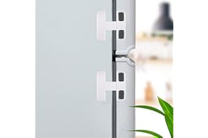 HEOATH Improved Home Refrigerator Fridge Freezer Door Lock, Latch Catch Toddler Kids Child Fridge Locks Baby Safety Child Lock, Easy to Install and no Tools Need or Drill (2 Pack with 4 Extra Adhesive)