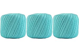 3 Ball Pack Threadart 100% Pure Cotton Crochet Thread - Size 10 - Color 22 - AQUA - Size 10 and 3 - Singles and Bulk Packs Available