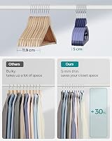 SONGMICS Set of 20 Hangers U-Shaped Opening 0.5 cm Thick 41.5 cm Long view 6